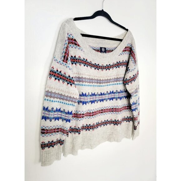American Eagle Outfitters Aztec Boho Print Lagenlook Wool Blend Sweater Size 2XL - Picture 3 of 7